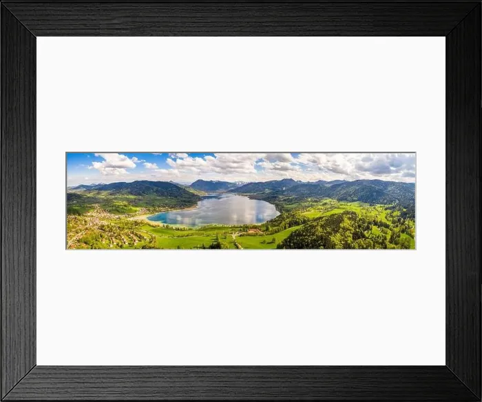 Framed Print : Lake Tegernsee in the Bavarian Alps. Aerial Drone Panorama Shot. Spring Framed Print : Lake Tegernsee in the Bavarian Alps. Aerial Drone Panorama Shot. Spring