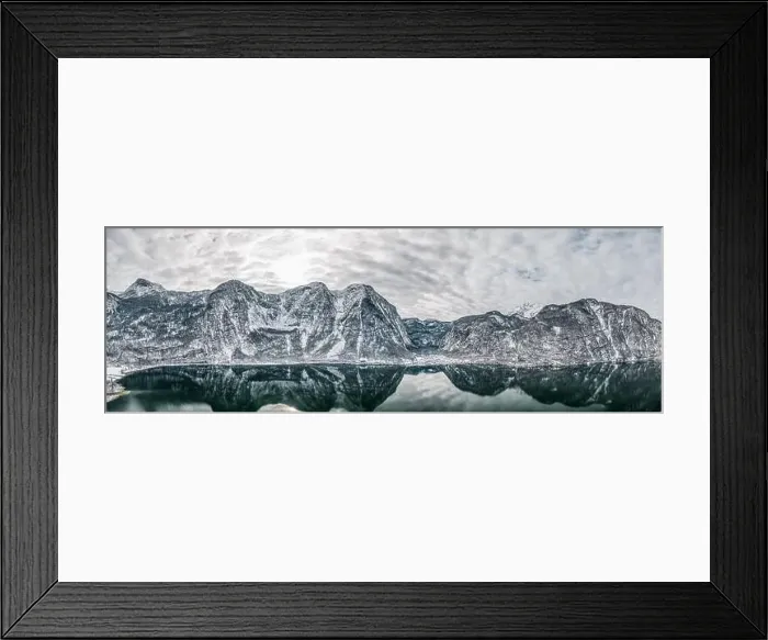 Framed Print : Aerial panoramic drone shot of snow mountains around Lahn Framed Print : Aerial panoramic drone shot of snow mountains around Lahn