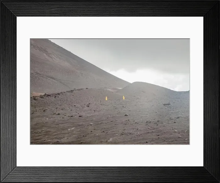 Framed Print : Top of crater Mount Etna volcano, frozen cold lava smokes, thick clouds Framed Print : Top of crater Mount Etna volcano, frozen cold lava smokes, thick clouds