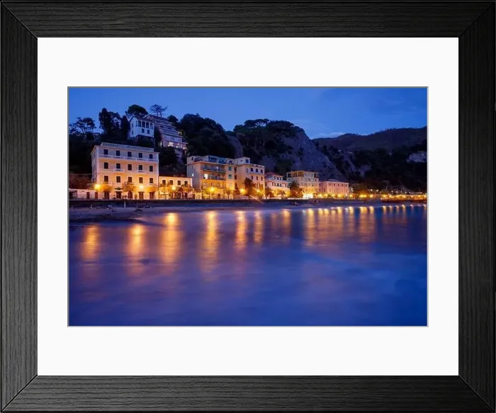 Framed Print : Photo town of Portovenere near Cinque Terre, Liguria, Italy. Sunset Framed Print : Photo town of Portovenere near Cinque Terre, Liguria, Italy. Sunset