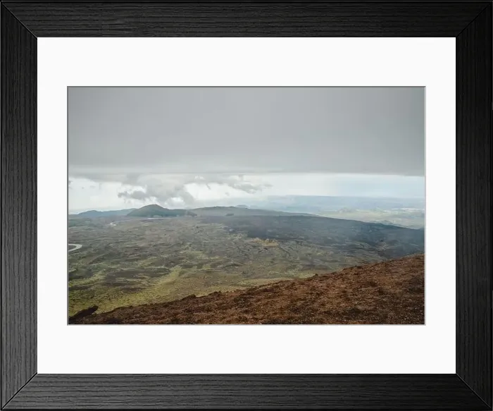 Framed Print : Top of crater Mount Etna volcano, frozen cold lava smokes, thick clouds Framed Print : Top of crater Mount Etna volcano, frozen cold lava smokes, thick clouds