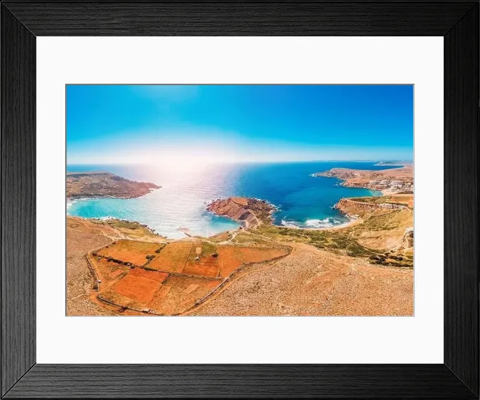 Framed Print : Golden Bay summer tourist resort beach azure water sea, Malta. Concept travel Framed Print : Golden Bay summer tourist resort beach azure water sea, Malta. Concept travel