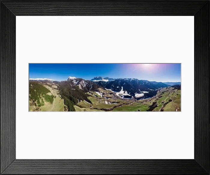 Framed Print : Alps mountain Santa Maddalena village with Dolomites in background, Trentino Alto Adige region, Funes valley, Italy Framed Print : Alps mountain Santa Maddalena village with Dolomites in background, Trentino Alto Adige region, Funes valley, Italy