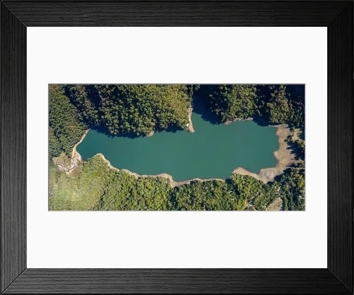 Framed Print : Mounains Lagoon Embalse Bullileo en region Maule, Chile. Aerial drone view Framed Print : Mounains Lagoon Embalse Bullileo en region Maule, Chile. Aerial drone view
