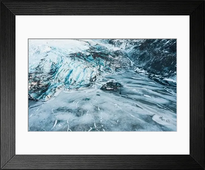 Framed Print : Aerial drone top view glacier iceland Sólheimajökull, Melting Ice, Climate Change and Global Warming Concept Framed Print : Aerial drone top view glacier iceland Sólheimajökull, Melting Ice, Climate Change and Global Warming Concept