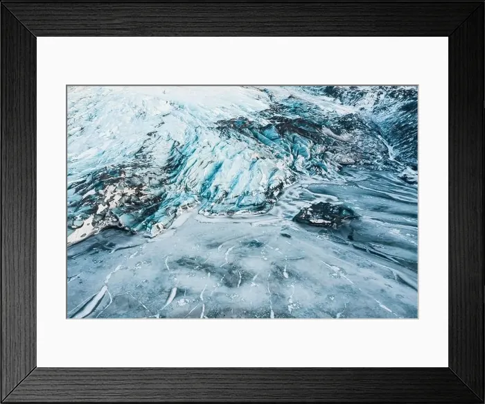 Framed Print : Aerial drone top view glacier iceland Sólheimajökull, Melting Ice, Climate Change and Global Warming Concept Framed Print : Aerial drone top view glacier iceland Sólheimajökull, Melting Ice, Climate Change and Global Warming Concept