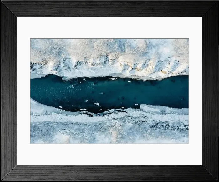 Framed Print : Aerial view of a river in Iceland with turquoise water, Melting Ice, Climate Change and Global Warming Concept Framed Print : Aerial view of a river in Iceland with turquoise water, Melting Ice, Climate Change and Global Warming Concept