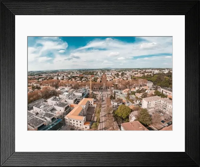 Framed Print : PAnorama in Montpellier, Vue aérienne de Montpellier Framed Print : PAnorama in Montpellier, Vue aérienne de Montpellier
