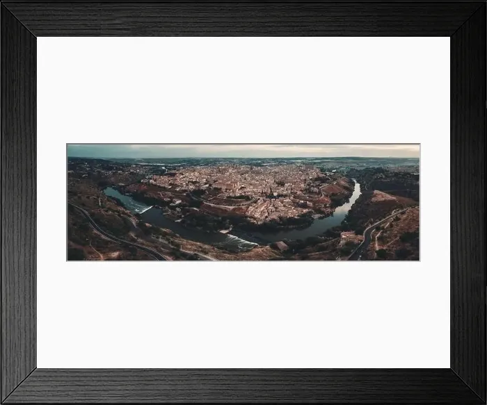 Framed Print : Panorama aerial view of Toledo city skyline with historical buildings in Spain Framed Print : Panorama aerial view of Toledo city skyline with historical buildings in Spain