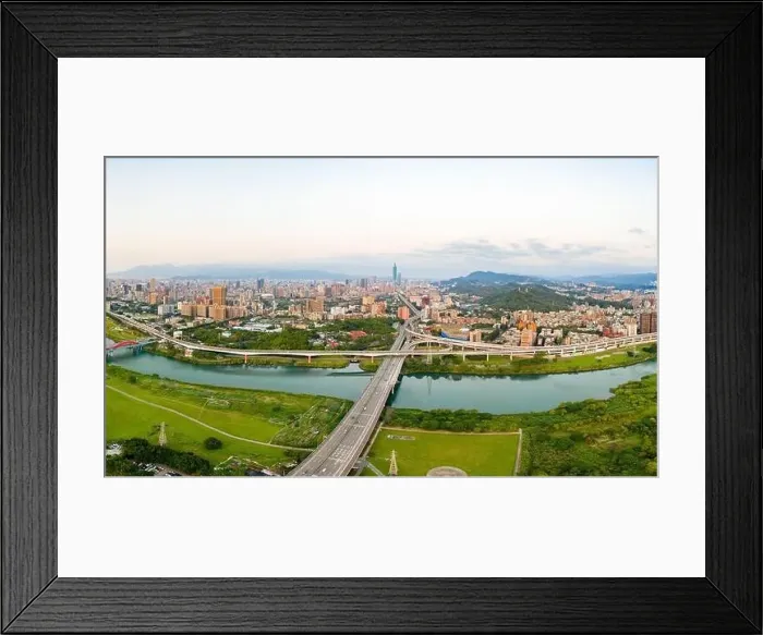 Framed Print : Taipei City Aerial View - Asia business concept image Framed Print : Taipei City Aerial View - Asia business concept image