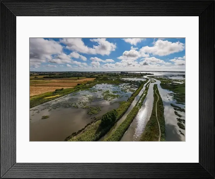 Framed Print : Aerial View of Ribeira do Mourao near the Aveiro Lagoon at Murtosa, Aveiro, Portugal Framed Print : Aerial View of Ribeira do Mourao near the Aveiro Lagoon at Murtosa, Aveiro, Portugal
