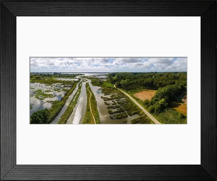 Framed Print : Aerial View of Ribeira do Mourao near the Aveiro Lagoon at Murtosa, Aveiro, Portugal Framed Print : Aerial View of Ribeira do Mourao near the Aveiro Lagoon at Murtosa, Aveiro, Portugal