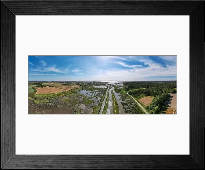 Framed Print : Aerial View of Ribeira do Mourao near the Aveiro Lagoon at Murtosa, Aveiro, Portugal Framed Print : Aerial View of Ribeira do Mourao near the Aveiro Lagoon at Murtosa, Aveiro, Portugal