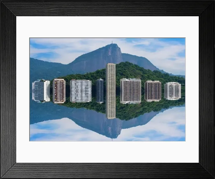 Framed Print : Buildings reflectiong in Lagoa Rodrigo de Freitas, Ipanema, Rio de Janeiro, Brazil Framed Print : Buildings reflectiong in Lagoa Rodrigo de Freitas, Ipanema, Rio de Janeiro, Brazil