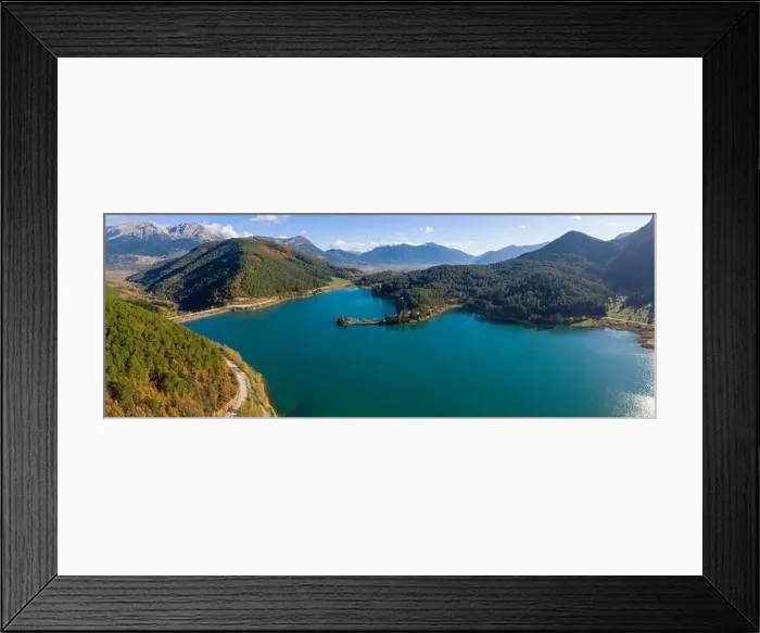 Framed Print : Aerial view of Lake Doxa in Peloponnese, Greece Framed Print : Aerial view of Lake Doxa in Peloponnese, Greece