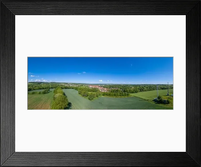 Framed Print : Aerial drone view, panoramic view of landscape and city, Gochsheim, Kraichgau, Baden-Wurttemberg, Germany, Europe Framed Print : Aerial drone view, panoramic view of landscape and city, Gochsheim, Kraichgau, Baden-Wurttemberg, Germany, Europe