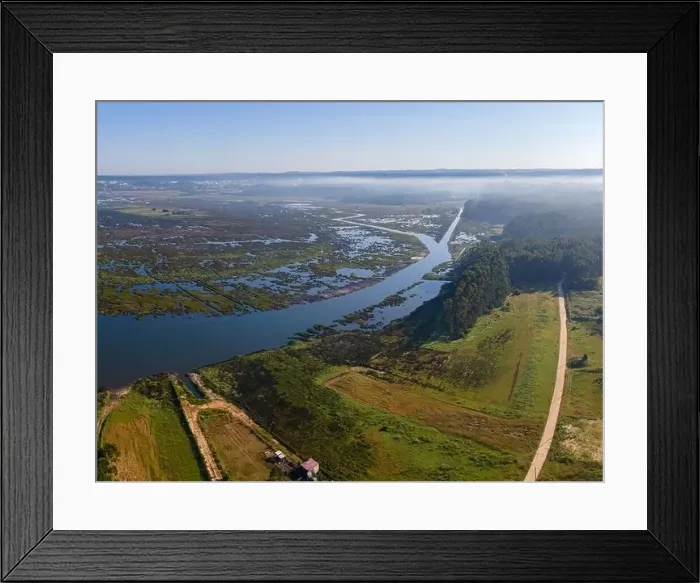 Framed Print : Aerial View of Puxadouro near the Aveiro Lagoon at Ovar, Aveiro, Portugal Framed Print : Aerial View of Puxadouro near the Aveiro Lagoon at Ovar, Aveiro, Portugal