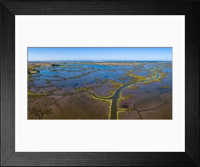 Framed Print : Aerial View of esteiro da Tojeira near the Aveiro Lagoon at Murtosa, Aveiro, Portugal Framed Print : Aerial View of esteiro da Tojeira near the Aveiro Lagoon at Murtosa, Aveiro, Portugal