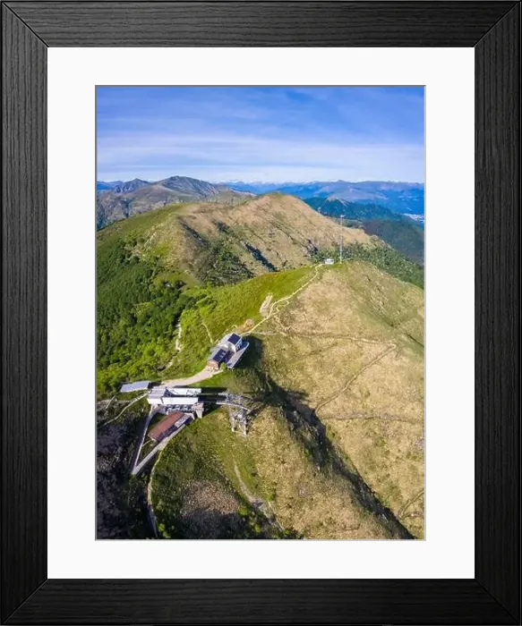 Framed Print : Aerial view from the top of Monte Lema towards Lugano Lake and Ticino district Framed Print : Aerial view from the top of Monte Lema towards Lugano Lake and Ticino district