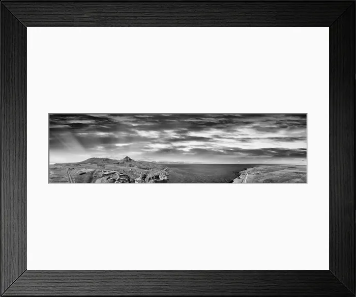 Framed Print : Arnarstapi coastline in sumemr season, Snaefellsnes peninsula, Iceland. Panoramic aerial view from drone at sunset Framed Print : Arnarstapi coastline in sumemr season, Snaefellsnes peninsula, Iceland. Panoramic aerial view from drone at sunset