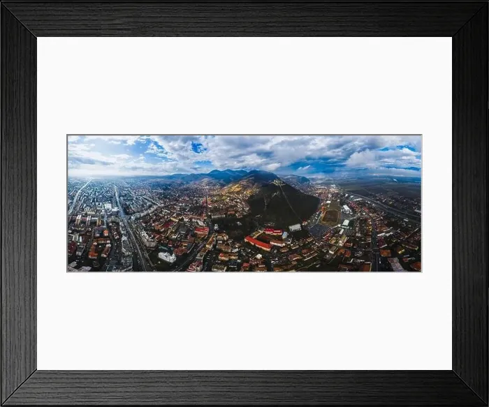 Framed Print : Wide panorama of Deva fortress and city around, Romania Framed Print : Wide panorama of Deva fortress and city around, Romania