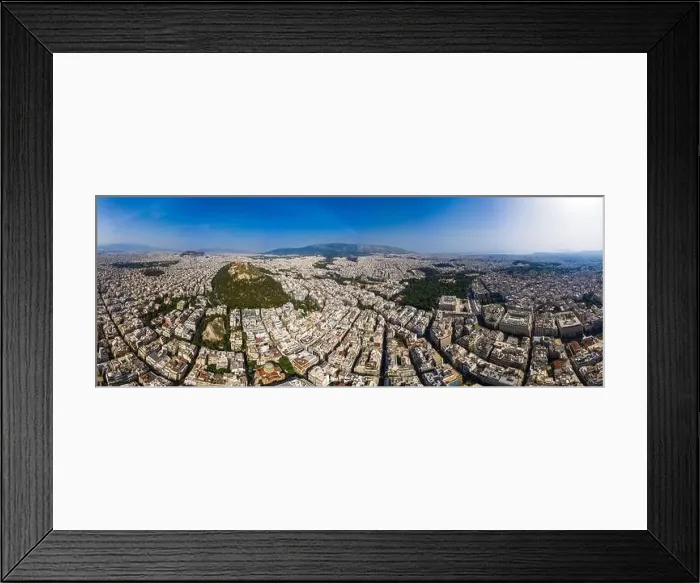 Framed Print : Aerial view of Athens, landscape of city center, modern building of Athens, Greece Framed Print : Aerial view of Athens, landscape of city center, modern building of Athens, Greece