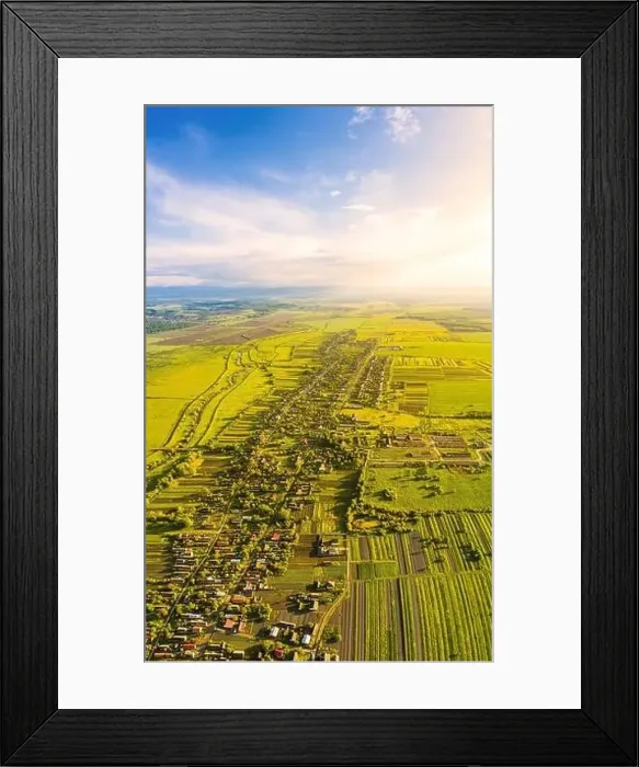 Framed Print : Scenic aerial drone view of countryside Framed Print : Scenic aerial drone view of countryside