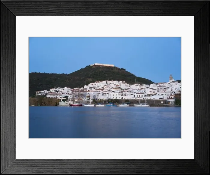 Framed Print : Sanlucar de Guadiana in Spain and Alcoutim in Portugal with sail boats on Guadiana river Framed Print : Sanlucar de Guadiana in Spain and Alcoutim in Portugal with sail boats on Guadiana river