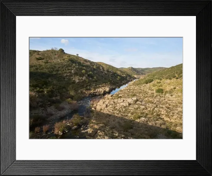 Framed Print : Landscape of Alentejo near Mertola with Guadiana river Framed Print : Landscape of Alentejo near Mertola with Guadiana river