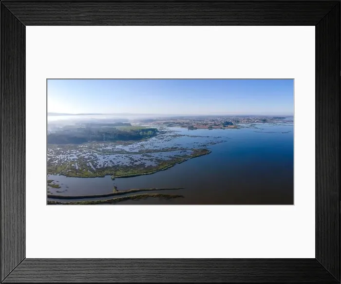 Framed Print : Aerial View of Puxadouro near the Aveiro Lagoon at Ovar, Aveiro, Portugal Framed Print : Aerial View of Puxadouro near the Aveiro Lagoon at Ovar, Aveiro, Portugal