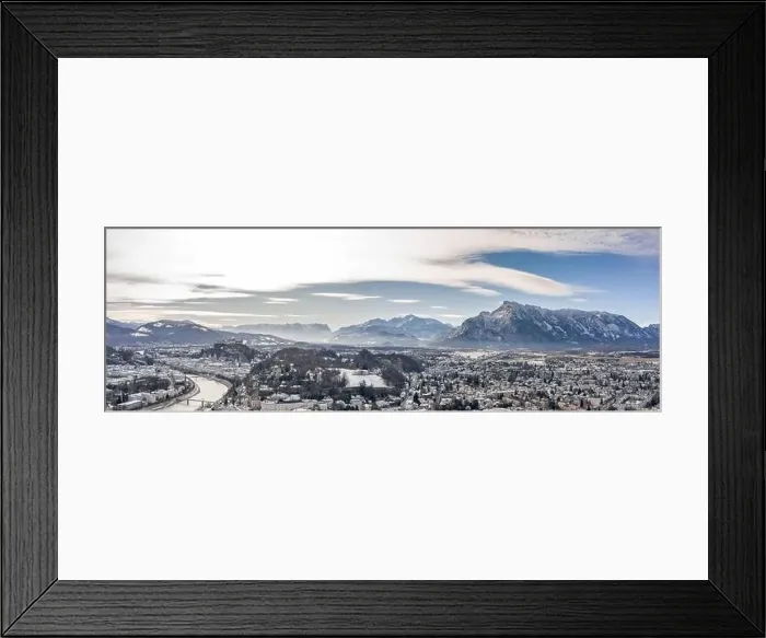 Framed Print : Panoramic aerial drone shot view of Salzburg aiglhof station with view of eastern bavarian alps mountain Framed Print : Panoramic aerial drone shot view of Salzburg aiglhof station with view of eastern bavarian alps mountain
