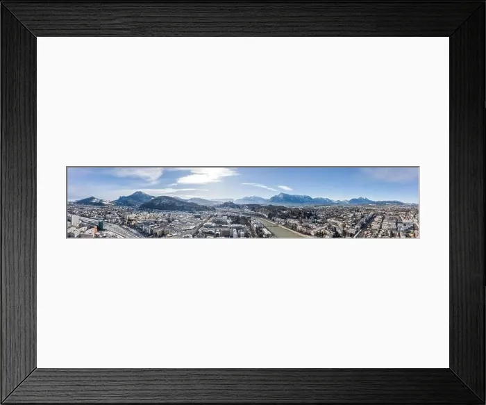 Framed Print : Panoramic aerial drone shot view of Salzburg aiglhof station with view of eastern bavarian alps mountain Framed Print : Panoramic aerial drone shot view of Salzburg aiglhof station with view of eastern bavarian alps mountain