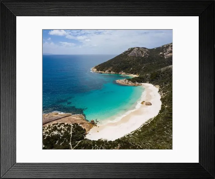 Framed Print : Aerial view of Little Beach in Nanarup, Western Australia Framed Print : Aerial view of Little Beach in Nanarup, Western Australia