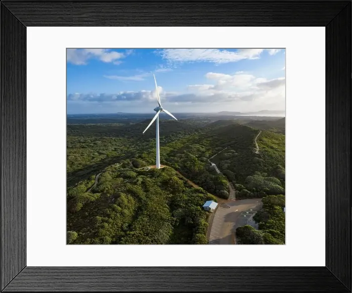 Framed Print : Panoramic aerial view of the Albany wind farm Framed Print : Panoramic aerial view of the Albany wind farm