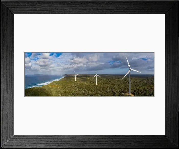 Framed Print : Panoramic aerial view of the Albany wind farm Framed Print : Panoramic aerial view of the Albany wind farm