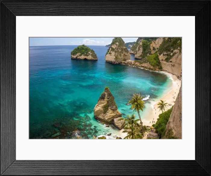 Framed Print : beautiful aerial view of tropical paradise beach and rock cliff with amazing turquoise sea water Framed Print : beautiful aerial view of tropical paradise beach and rock cliff with amazing turquoise sea water
