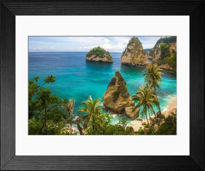 Framed Print : beautiful aerial view of tropical paradise beach and rock cliff with amazing turquoise sea water Framed Print : beautiful aerial view of tropical paradise beach and rock cliff with amazing turquoise sea water
