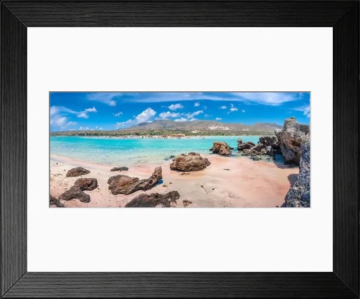 Framed Print : Tropical sandy beach with turquoise water, in Elafonisi, Crete, Greece Framed Print : Tropical sandy beach with turquoise water, in Elafonisi, Crete, Greece