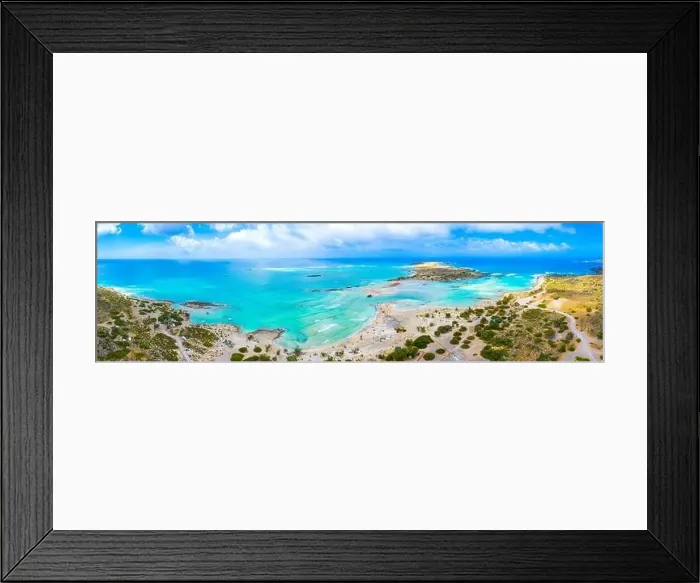 Framed Print : Tropical sandy beach with turquoise water, in Elafonisi, Crete, Greece Framed Print : Tropical sandy beach with turquoise water, in Elafonisi, Crete, Greece