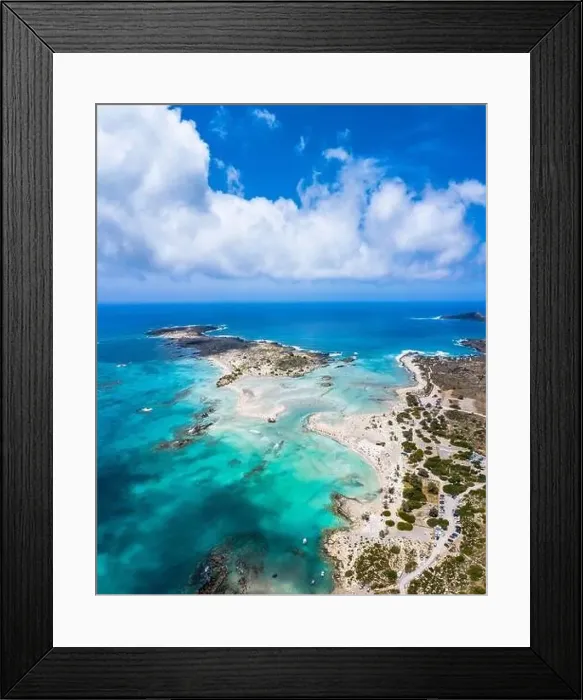 Framed Print : Tropical sandy beach with turquoise water, in Elafonisi, Crete, Greece Framed Print : Tropical sandy beach with turquoise water, in Elafonisi, Crete, Greece