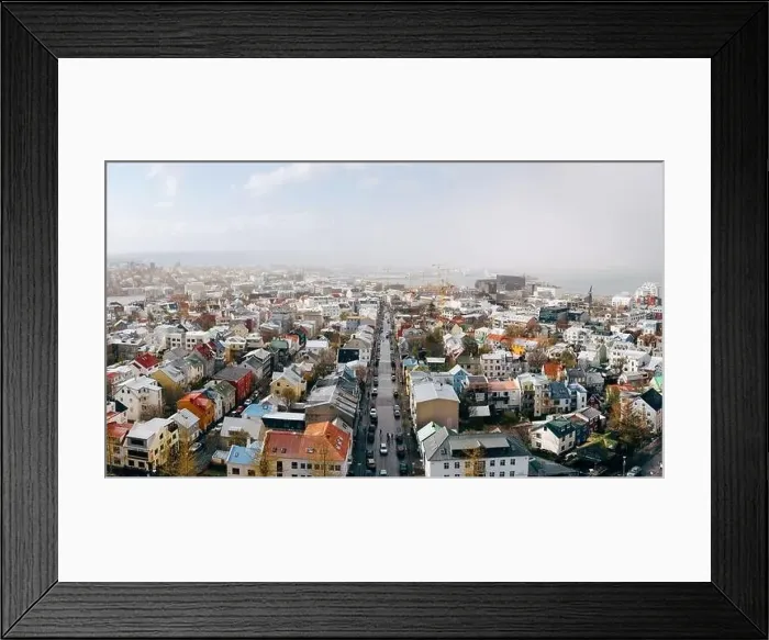 Framed Print : The snow covered rooftops of Reykjavik Framed Print : The snow covered rooftops of Reykjavik