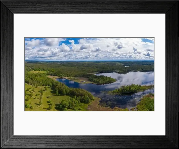 Framed Print : Boxholm in Sweden, panorama of a forested region