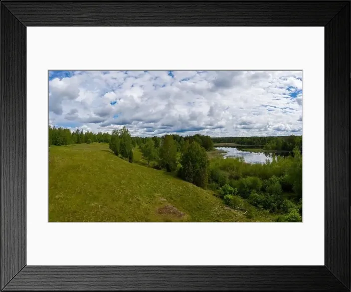 Framed Print : Boxholm in Sweden, panorama of a forested region Framed Print : Boxholm in Sweden, panorama of a forested region