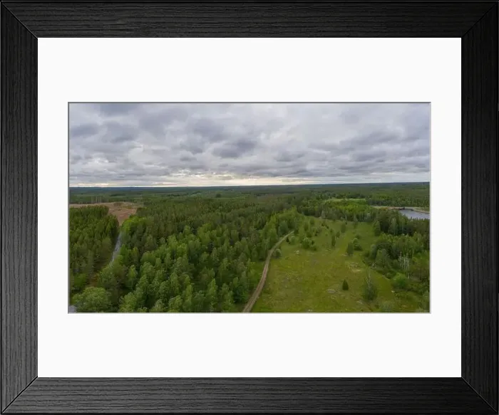 Framed Print : Boxholm in Sweden, panorama of a forested region Framed Print : Boxholm in Sweden, panorama of a forested region
