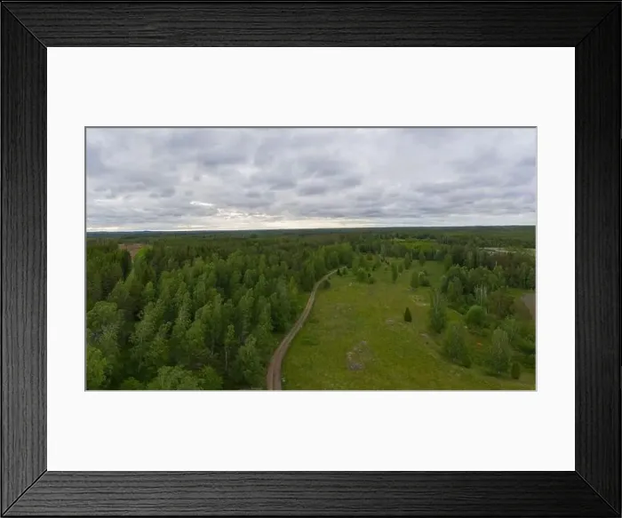 Framed Print : Boxholm in Sweden, panorama of a forested region Framed Print : Boxholm in Sweden, panorama of a forested region