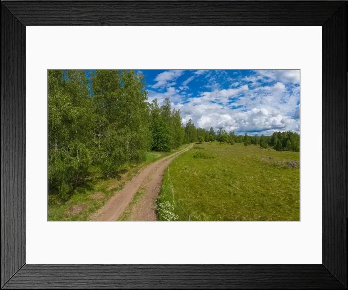 Framed Print : Boxholm in Sweden, panorama of a forested region