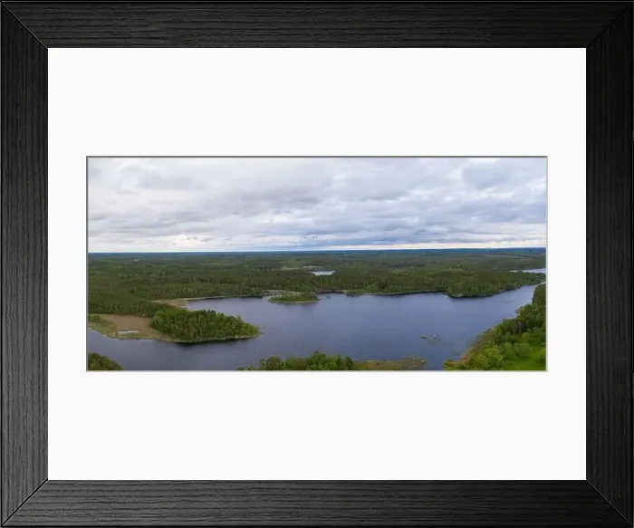 Framed Print : Boxholm in Sweden, panorama of a forested region Framed Print : Boxholm in Sweden, panorama of a forested region