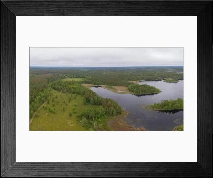 Framed Print : Boxholm in Sweden, panorama of a forested region Framed Print : Boxholm in Sweden, panorama of a forested region