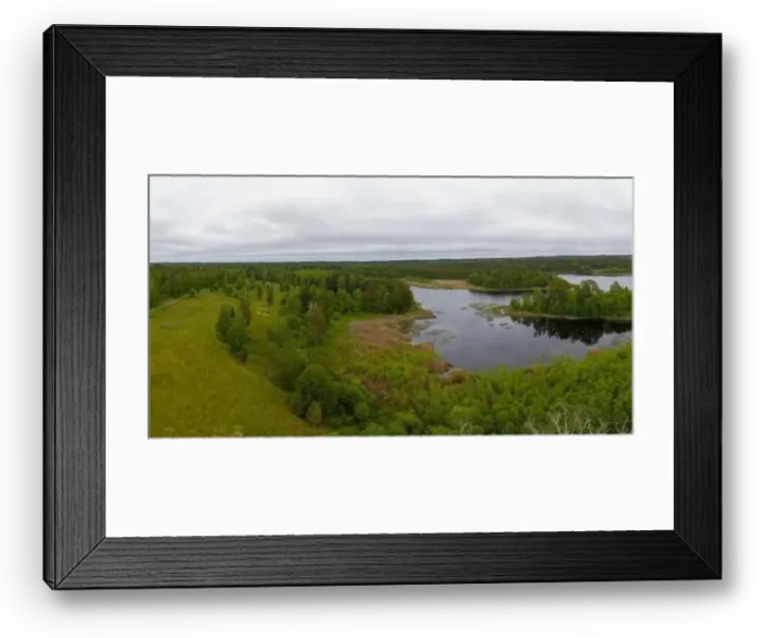 Framed Print : Boxholm in Sweden, panorama of a forested region Framed Print : Boxholm in Sweden, panorama of a forested region
