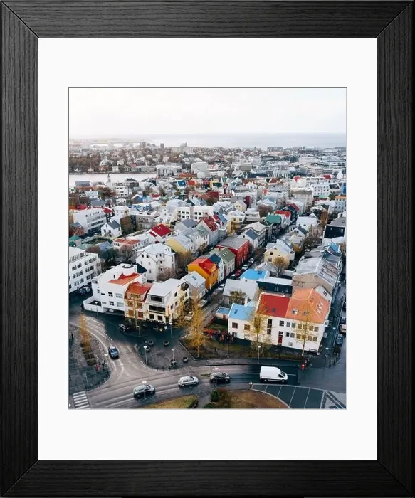 Framed Print : Reykjavik, Iceland - 02 may 2019: Reykjavik aerial view Framed Print : Reykjavik, Iceland - 02 may 2019: Reykjavik aerial view